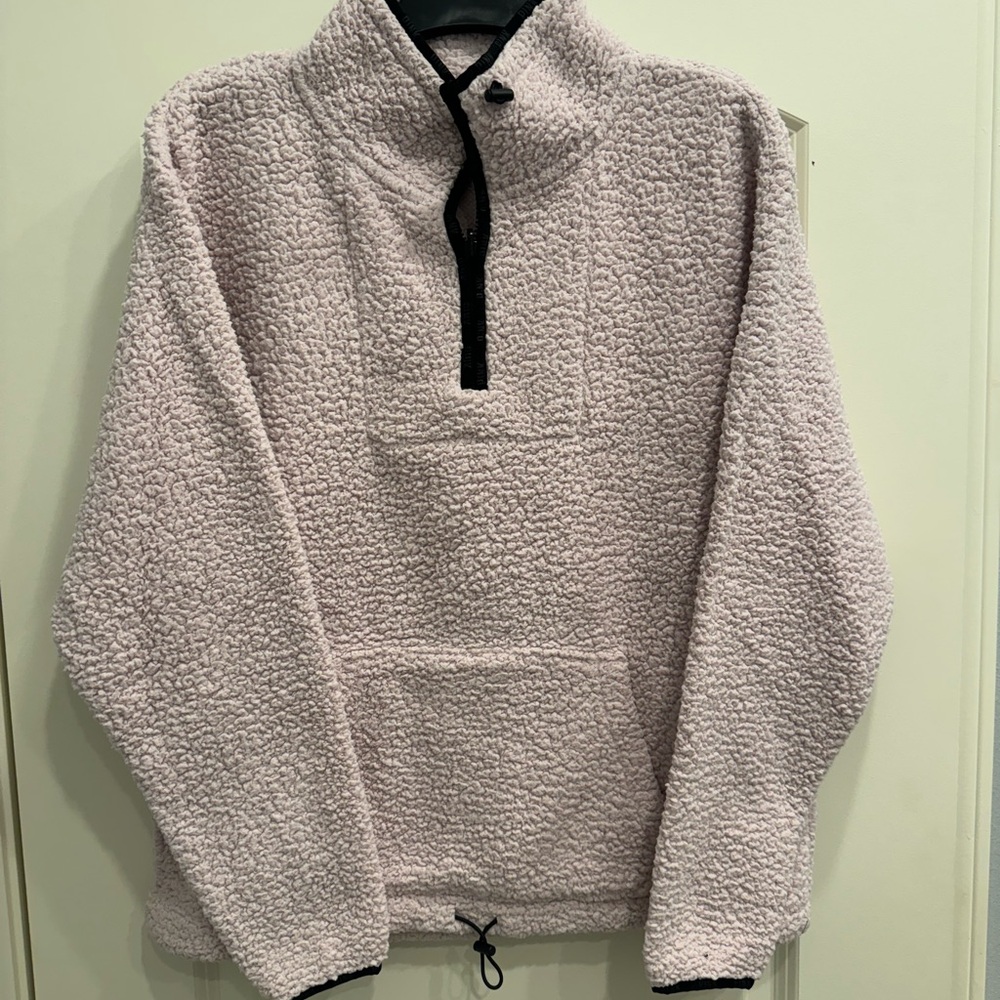 Victoria's Secret VS PINK Size M Sherpa Pink Fleece 1/4 Zip Pullover